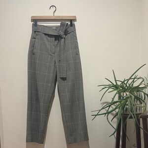 Wilfred Gray Plaid Women's Trousers with Belt
